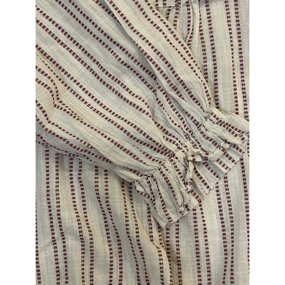 Elizabeth + James Striped Peasant‎ Blouse Long Sleeve Bohemian Top Boho Chic Med - Picture 7 of 7